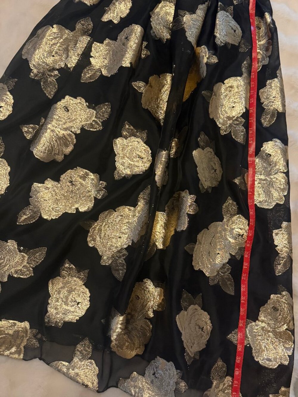 One-Shoulder Metallic Jacquard Gown - Picture 10 of 10